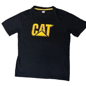 CAT Logo Black Short Sleeve Crew Neck Cotton T-Shirt S/P Men's